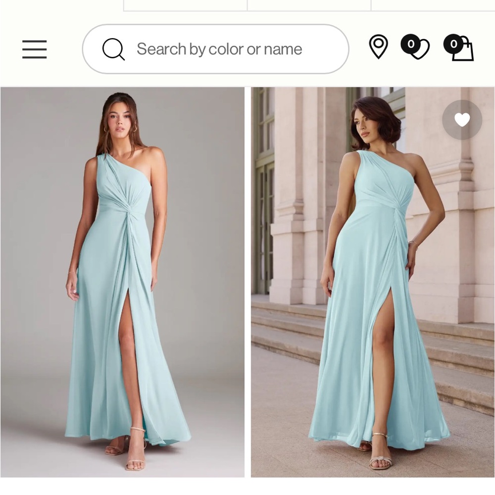 Azazie Brooke
Sea Glass A-Line One Shoulder Chiffon Dress
